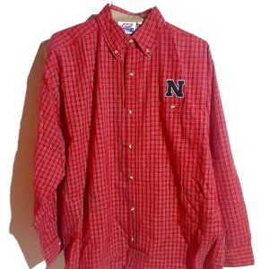 Nebraska Huskers Button Up Long Sleeve Red 2XL New